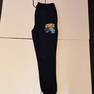 Staple Black Joggers with Blue and Yellow Accents